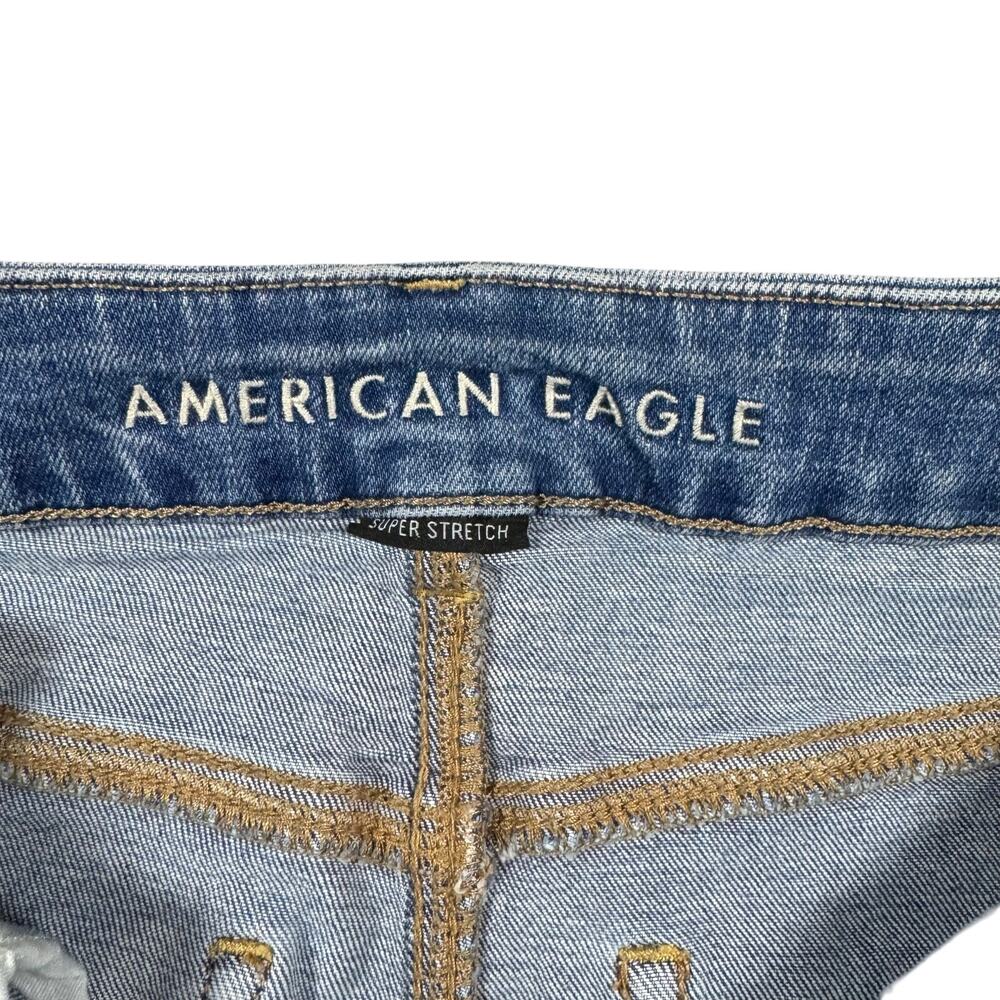 American Eagle Women's Curvy High Rise Super Stretch Distressed Jean‎ Skirt - 4 - Picture 6 of 9
